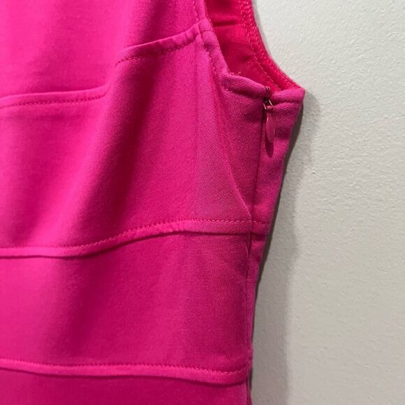 Trina Turk Tropical Nikola Stretch Fit & Flare Dress in Barbie Pink Size 4 - Picture 10 of 15